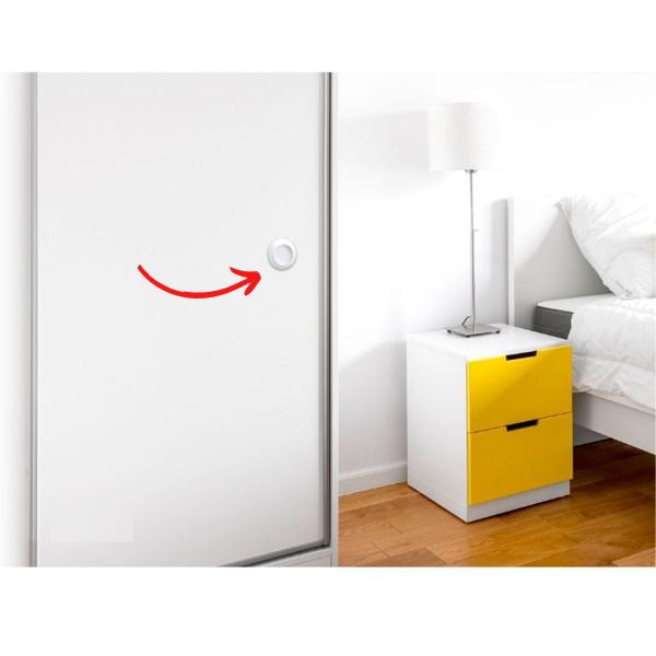 Puxador redondo adesivo para armário, box, porta e janela de correr - Branco - Smartfix Imagem de Puxador redondo adesivo para armário, box, porta e janela de correr - Branco