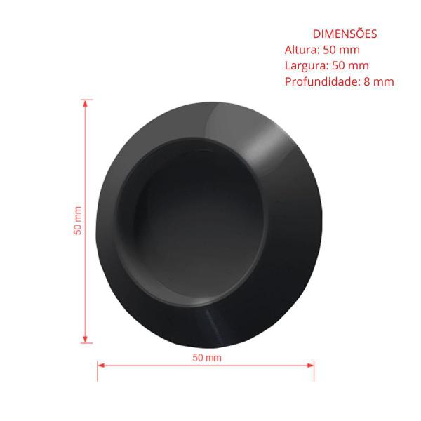 Puxador redondo adesivo para armário, box, porta e janela de correr - Preto - Smartfix Imagem de Puxador redondo adesivo para armário, box, porta e janela de correr - Preto