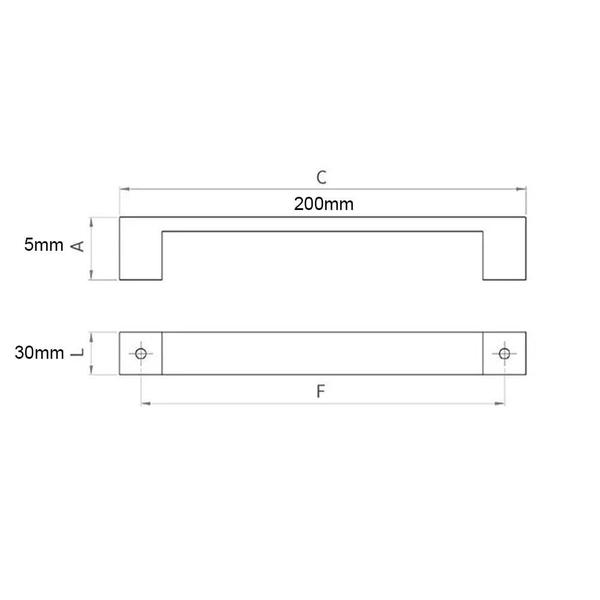 Imagem de Puxador Reno Cromo Fosco 2921 200 mm Linha Premium Torralba