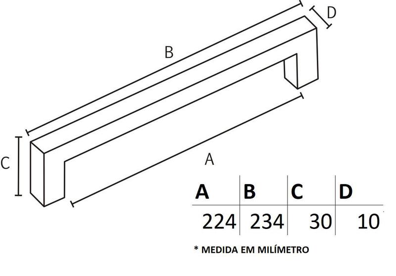 Imagem de Puxador Rezzo IL 811 - Champagne Rosé - 224MM