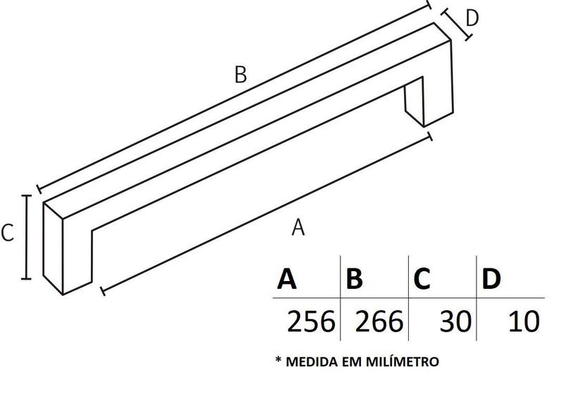 Imagem de Puxador Rezzo IL 811 - Grafite - 256MM