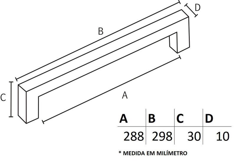 Imagem de Puxador Rezzo IL 811 - Grafite - 288MM