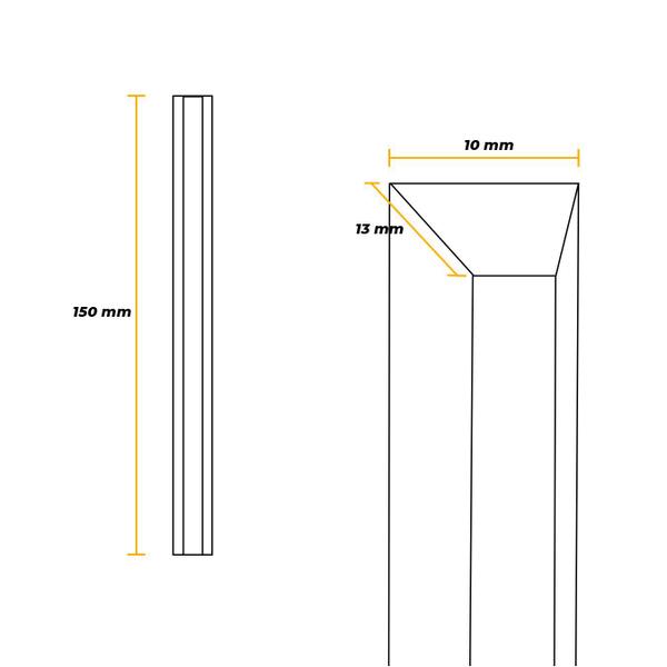 Imagem de Puxador Slim de 15cm Em Cromo Brilho Para Porta de Vidro Rometal