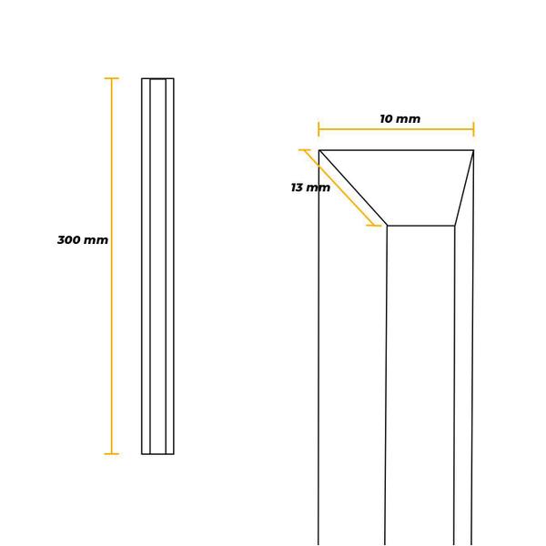 Imagem de Puxador Slim de 30cm Em Champanhe Claro Para Porta de Vidro Rometal