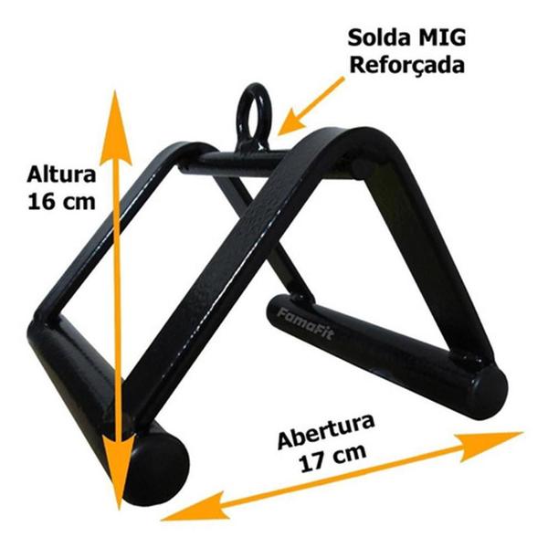 Imagem de Puxador Triângulo Barra Academia Remada Musculação Maciço