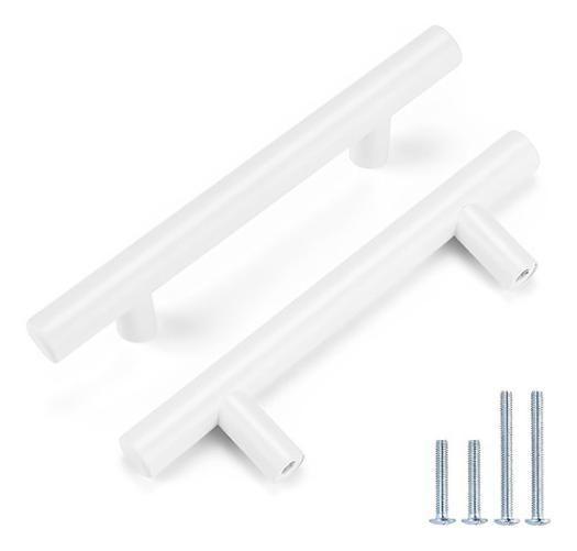 Imagem de Puxador Tubular Branco Inox Polido Porta 45Cm 32Mm Vidro 3,2