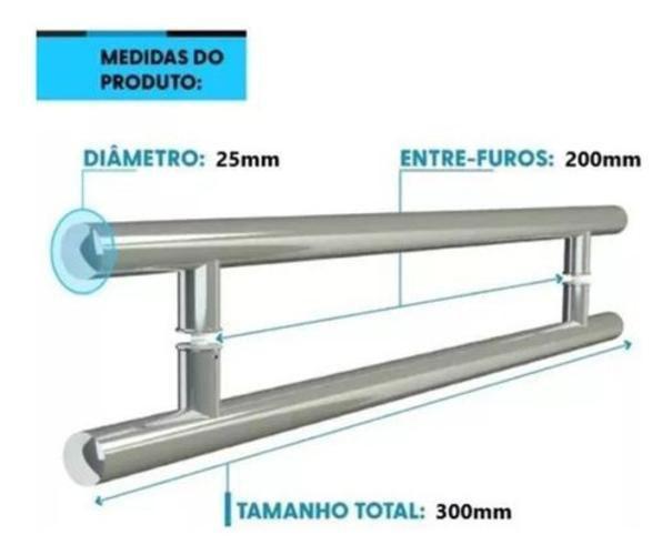 Imagem de Puxador Tubular Inox Polido Porta Piv/Alum/Vid/Mad 30Cm 25Mm