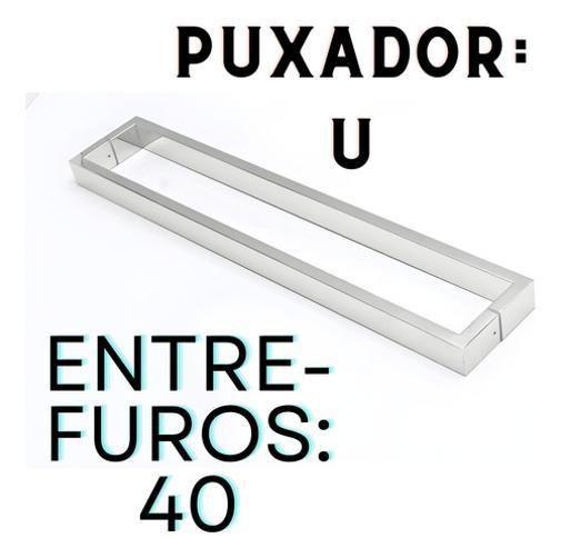 Imagem de Puxador U Em Aço Inox De 40Cm - Polido E Escovado