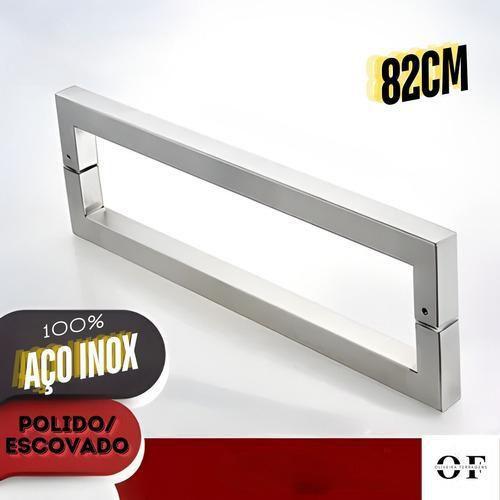 Imagem de Puxador U Em Aço Inox De 80Cm - Polido E Escovado