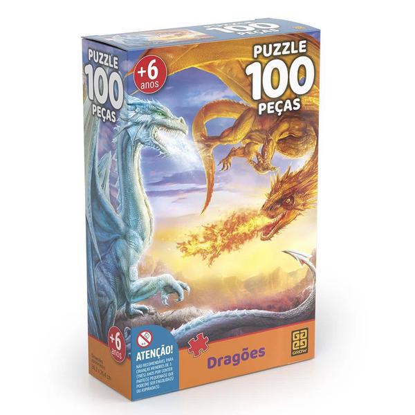 Imagem de Puzzle 100 Peças - Dragões - Grow