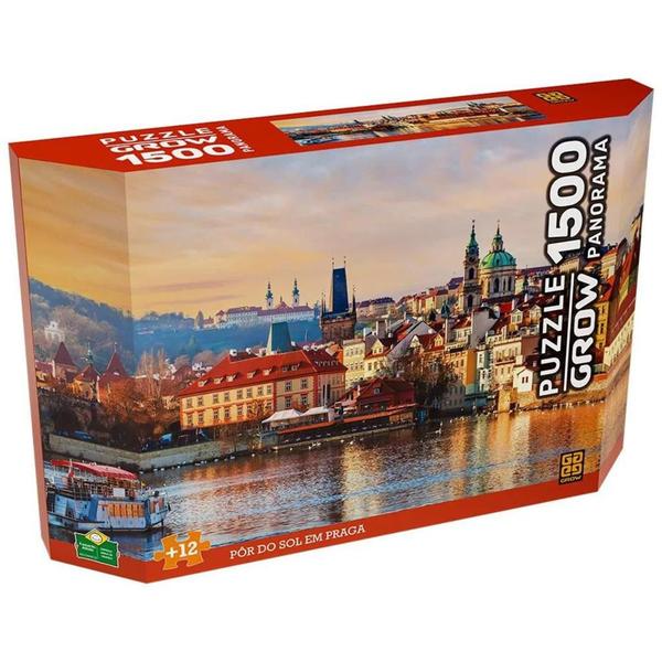 Imagem de Puzzle 1500 peças Panorama Pôr do sol em Praga - Grow