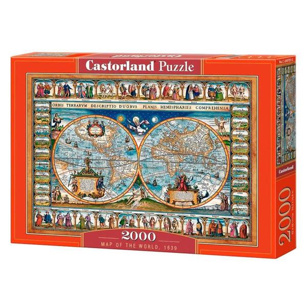 Imagem de Puzzle 2000 Peças Mapa Do Mundo, 1639 - Imp. Castorland