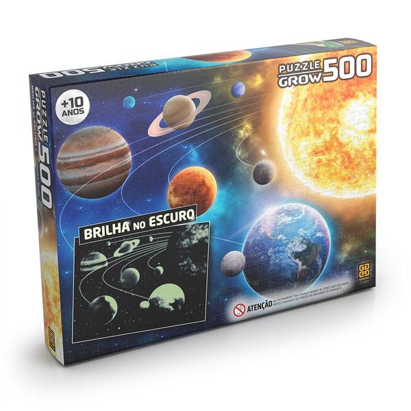 Imagem de Puzzle 500 peças Sistema Solar - Brilha no escuro - Grow