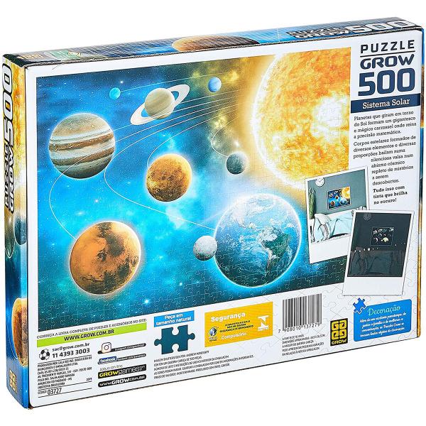 Imagem de Puzzle 500 pecas sistema solar - brilha no escuro - grow