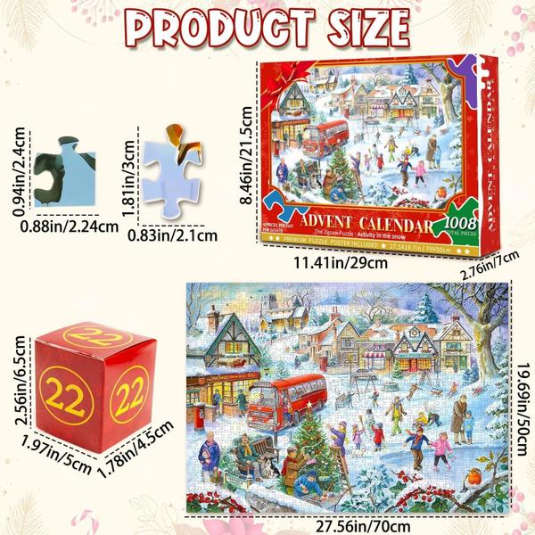 Imagem de Puzzle Advent Calendar OOINQQ Christmas 2024 1008 unidades