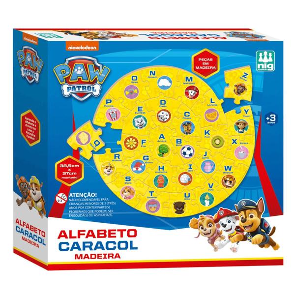 Imagem de Puzzle Alfabeto Caracol - Patrulha Canina - Nig Brinquedos