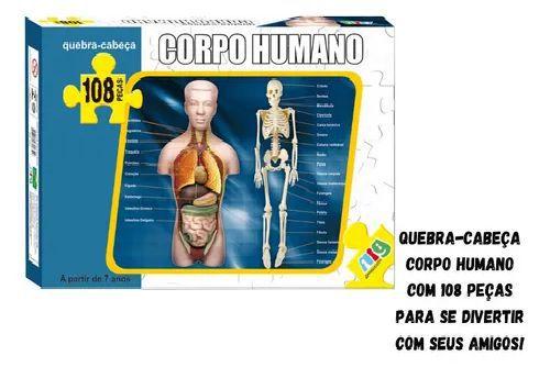 Imagem de Puzzle Corpo Humano 108 Peças Educativo Escolar