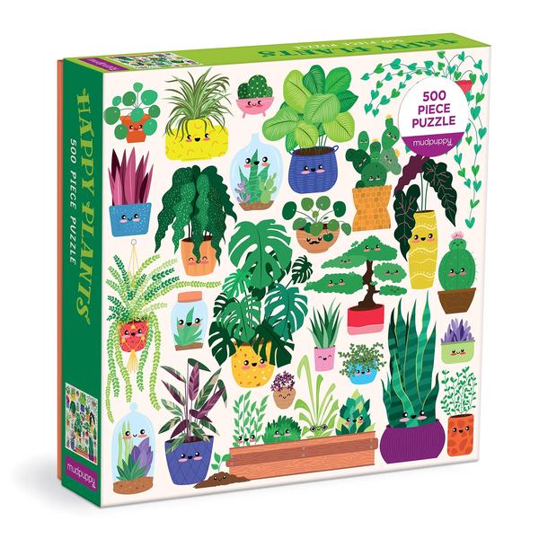 Imagem de Puzzle Mudpuppy Happy Plants 500 peças para crianças de 8 anos ou mais