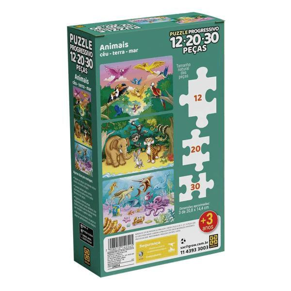 Imagem de Puzzle Progressivo Animais Ceu, Terra e Mar 12/20/30 Peças Grow