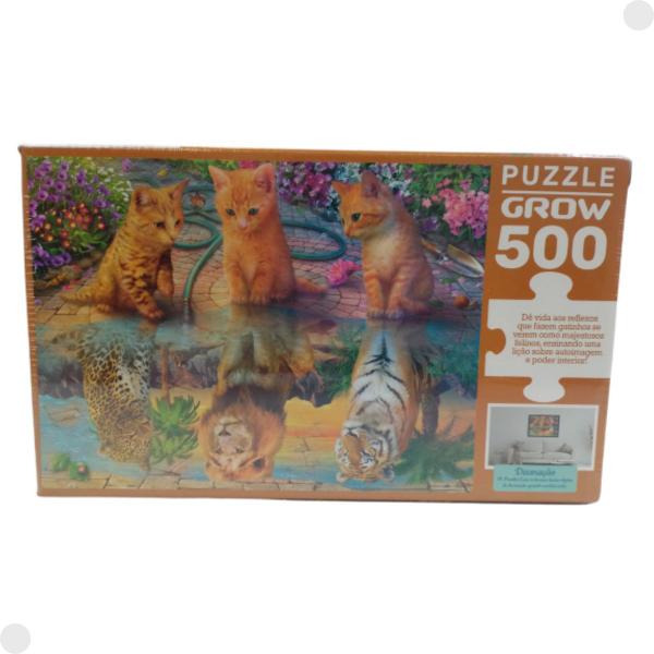 Imagem de Puzzle / Quebra-Cabeça 500 Adoráveis Felinos 04568 - Grow