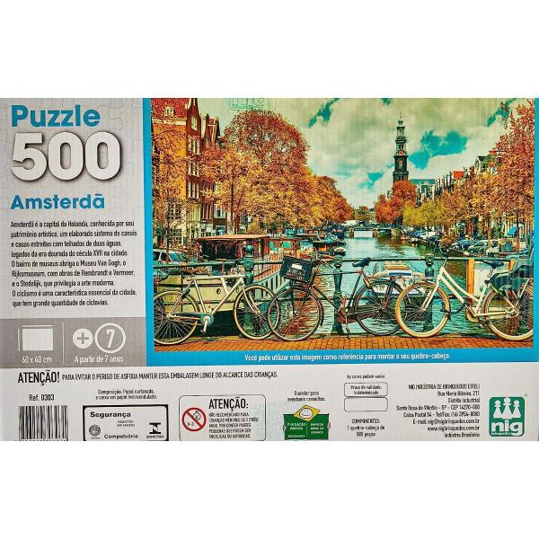 Imagem de Puzzle Quebra Cabeça 500 Peças Amsterdã 40x60 Nig Brinquedos