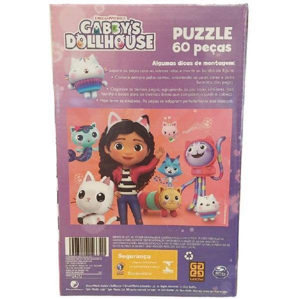 Imagem de Puzzle Quebra Cabeça 60 Peças Gabbys DollHouse 04372 - Grow