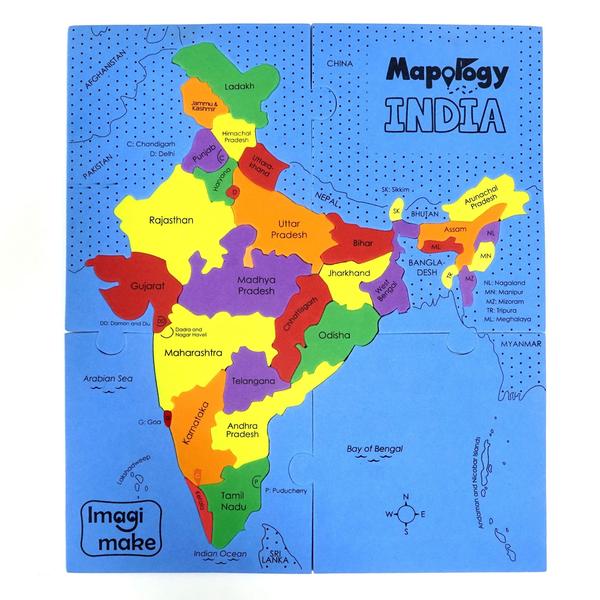 Imagem de Puzzle Toy Imagimake Mapology India Map Kids 4-8 anos