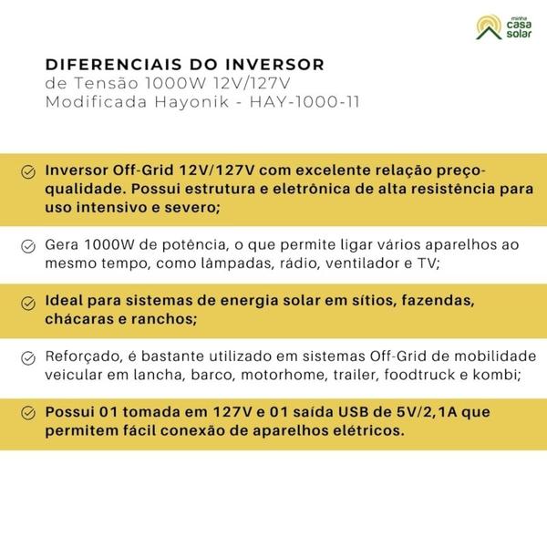 Pw-hay1000-12v/127v - inversor 1000w 12v/127v onda modificada hayonik Imagem de Pw-hay1000-12v/127v - inversor 1000w 12v/127v onda modificada hayonik