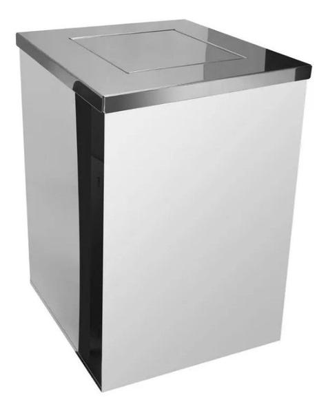 Imagem de Q2430-a - lixeira de aco inox quadrada 24 x 30 - 15 litros c/ aro