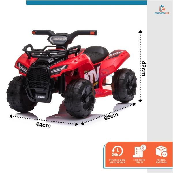 Imagem de Quadriciclo Elétrico Infantil Carrinho Motorizado Menino Menino Controle Remoto Mini Veículo Crianças Pedal 6V Bivolt Até 20Kg Automático Luz Som Led