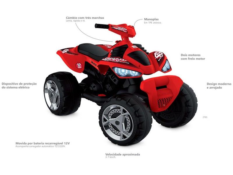 Quadriciclo Infantil Elétrico Bandeirante 2765 - 12V 3 Marchas Imagem de Quadriciclo Infantil Elétrico Bandeirante 2765