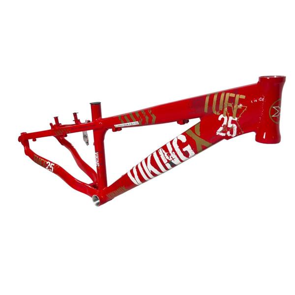 Imagem de Quadro 26 Vikingx Tuff X-25 Alum. Dirt Jump Vermelho Amarelo