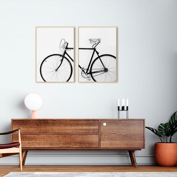 Imagem de Quadro Bicicleta Vintage 142x100 2-100x70 Filete Marfim Moldura Filete, Marfim