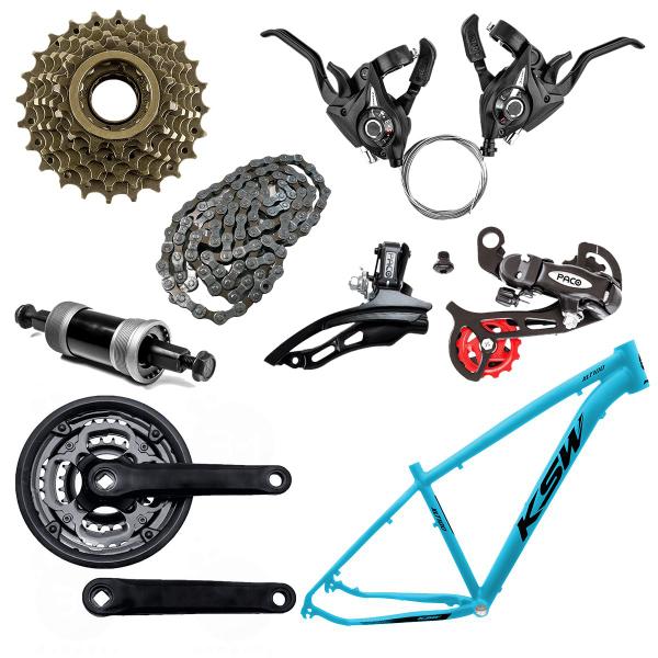 Imagem de Quadro Bike MTB Aro 29 KSW XLT 100 + Kit Transmissão 21V