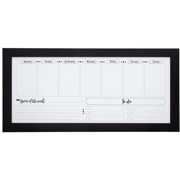 Imagem de Quadro branco moldura madeira 080x038cm planner command pret stalo