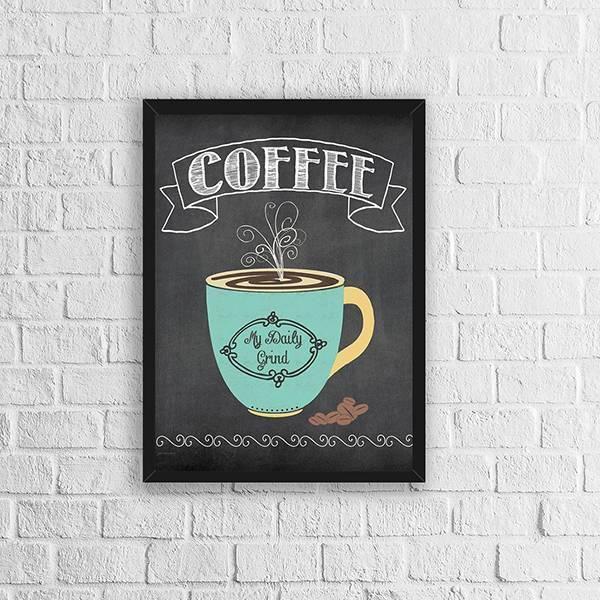 Imagem de Quadro Café Estilo Quadro Negro 33X24Cm - Moldura Preta