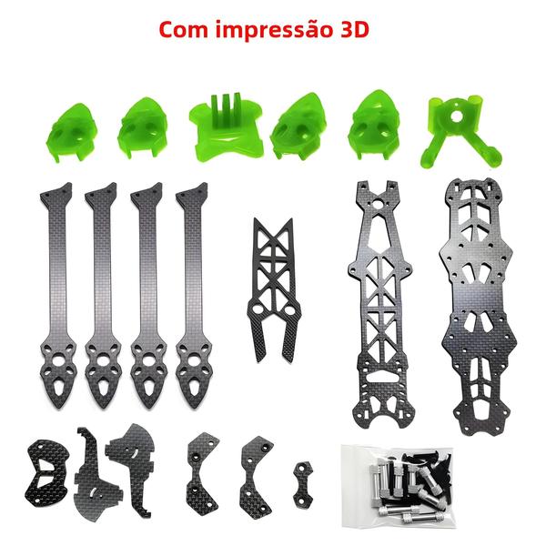 Imagem de Quadro de Carbono 3K para Drone FPV de 7 Polegadas (295mm) - Freestyle e Racing