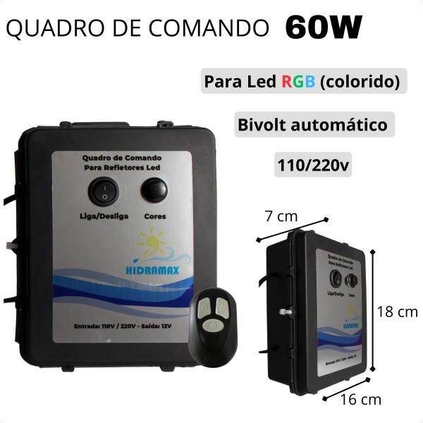 Imagem de Quadro de comando 60w Hidramax para Led RGB Iluminação Piscina