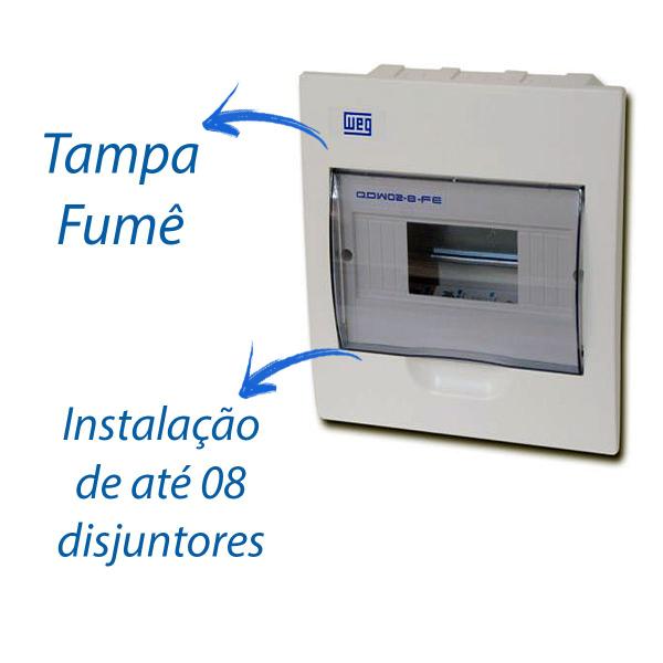 Imagem de Quadro de Distribuição de Embutir para 8 Disjuntores + Barramento Terra e Neutro Weg