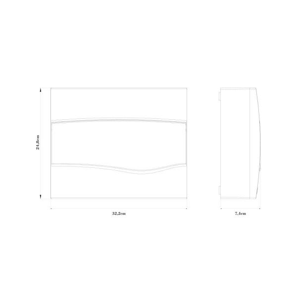 Imagem de Quadro de Distribuição de Sobrepor 12 DIN ou 8 NEMA Tramontina com Porta Transparente