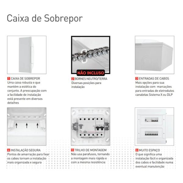 Imagem de Quadro De Distribuição Sobrepor 36 Disjuntores Branco 135103 Protectbox Legrand