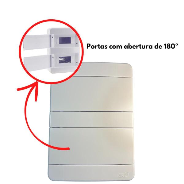 Imagem de Quadro de Distribuição Sobrepor para 24 Disjuntores DIN com Barramento Neutro/Terra - Force Line