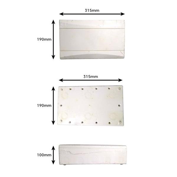 Imagem de Quadro de Distribuição Sobrepor Plástico 12+1 DIN 31,5x19x10 Cemar R:913563