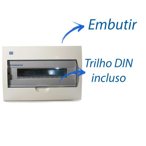 Imagem de Quadro De Distribuição Weg Para 18 Disjuntor Din De Embutir