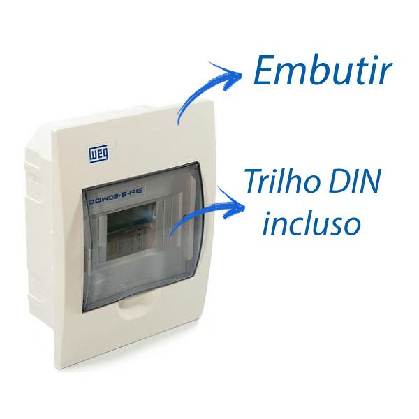 Imagem de Quadro De Distribuição Weg Para 6 Disjuntor Din De Embutir