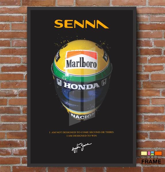 Quadro Decorativo Ayrton Senna Moldura E Acrílico 90x60 - Quadro