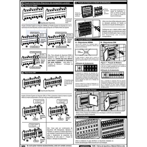 Imagem de Quadro Disjuntor Fame Embutir 16-24 Disj S/ Barramento Centr