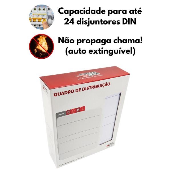 Imagem de Quadro Distribuição 24 Disjuntores Din Br Embutir Forceline