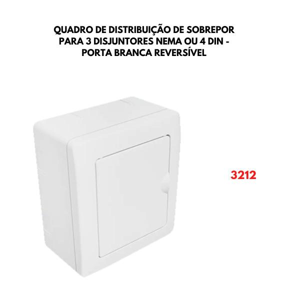 Imagem de Quadro Distribuição 3/4 Disj Sobrepor Bco S/ Barramento Fame