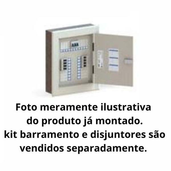 Imagem de Quadro Distribuição Embutir P/ 28 Disjuntores Din 100a Cor Branco Aço